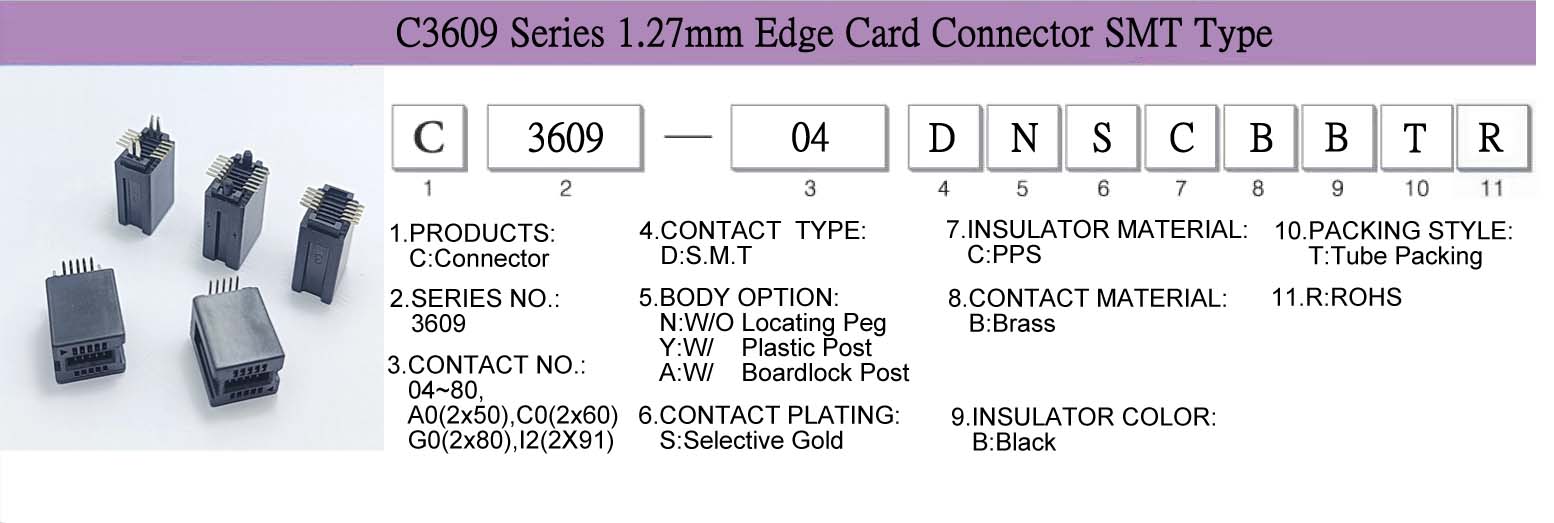 Connector, CableAssembly, WireHarness, EdgeCARD,C3609